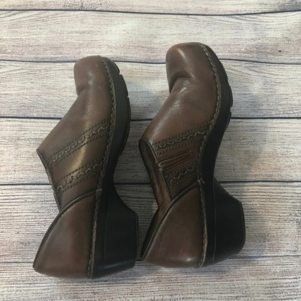 Dansko Brown Sienna Leather Clogs Size 38 - Picture 4 of 6